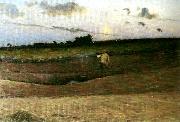 Nils Kreuger afton badande storm septemberafton Germany oil painting artist
